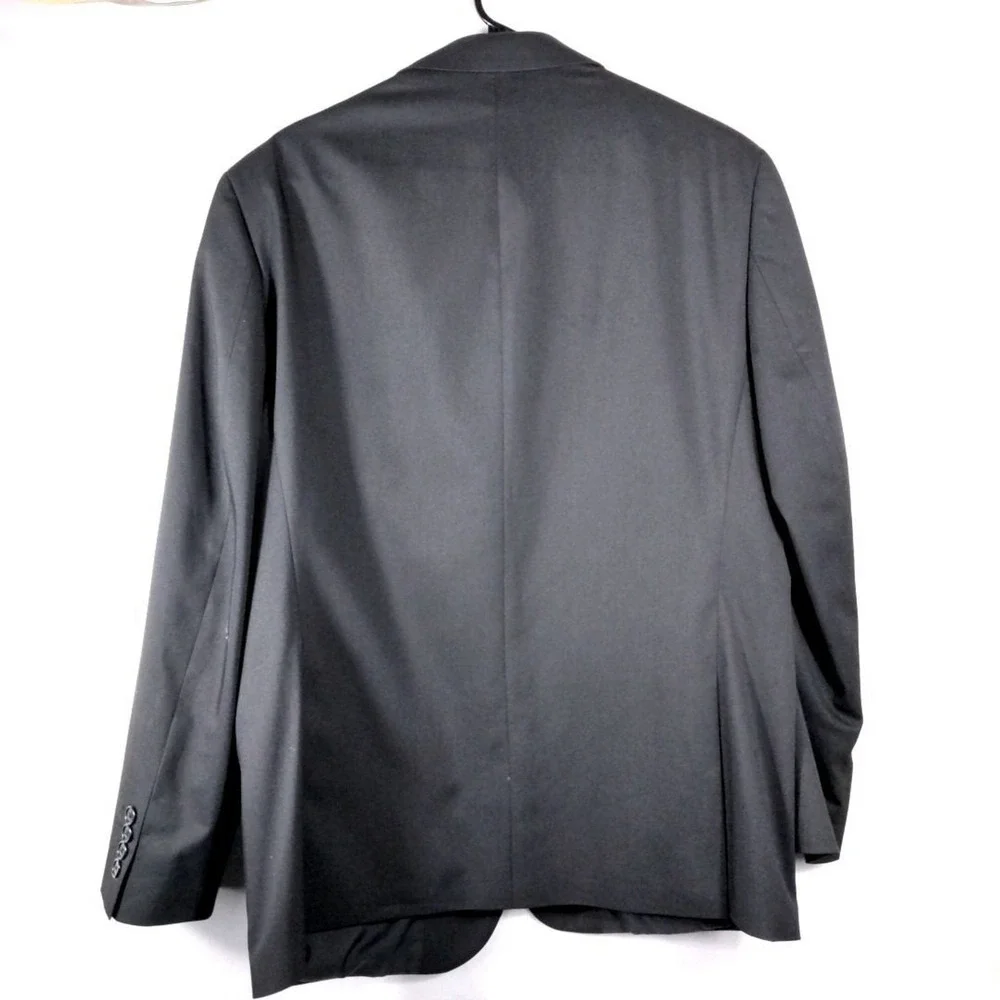 Apt 9 Mens Slim Fit‎ Blazer Jacket Solid Black Two Button Notch Lapel 42S Approx